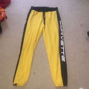 Yellow corvette sweatpants